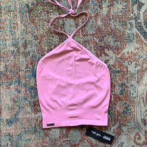 Wolford + lagerfeld gallery halter crop top